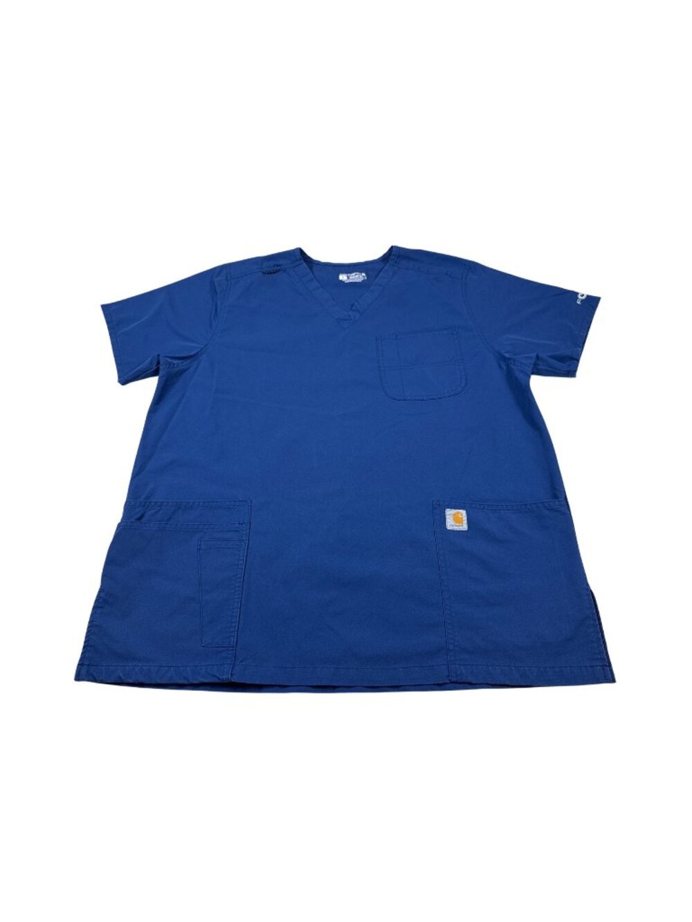 Carhartt Blue Modern Fit Scrub Top Size L Multi-Pocket Design (KK485)